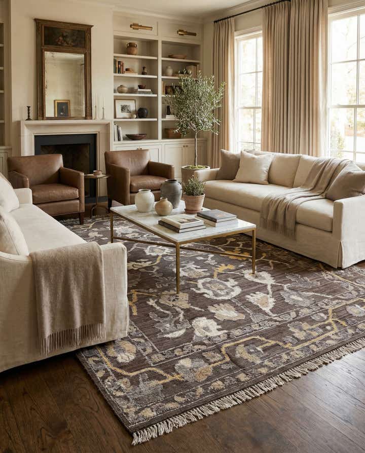 10' 4 x 13' 6 Hand Knotted Oushak Wool Rug