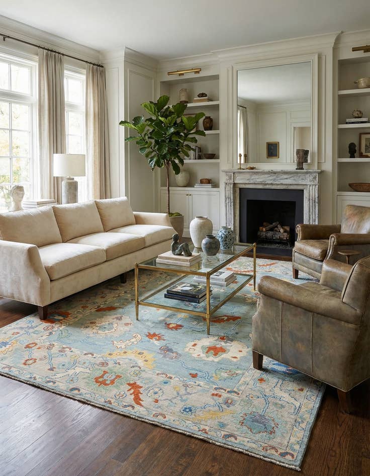 Detail image of  9' 3 x 11' 11  Hand Knotted Oushak Rug