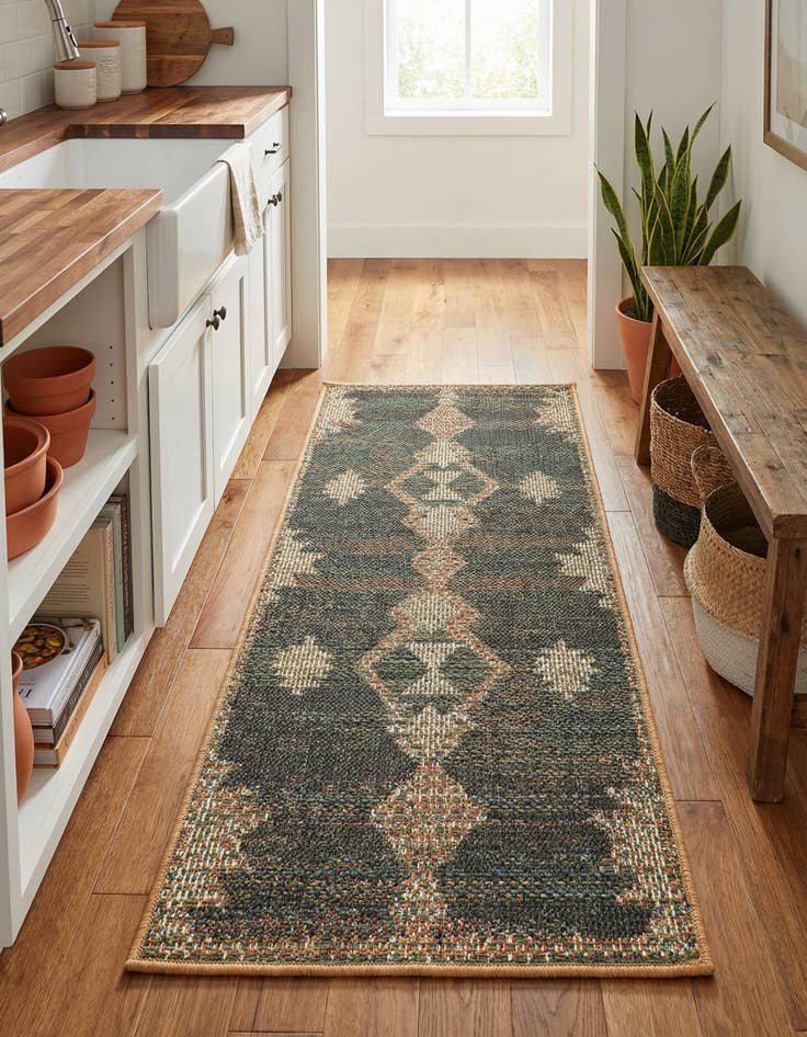 Detail image of 2' x 4'  Washable Baja Indoor / Outdoor Runner Rug