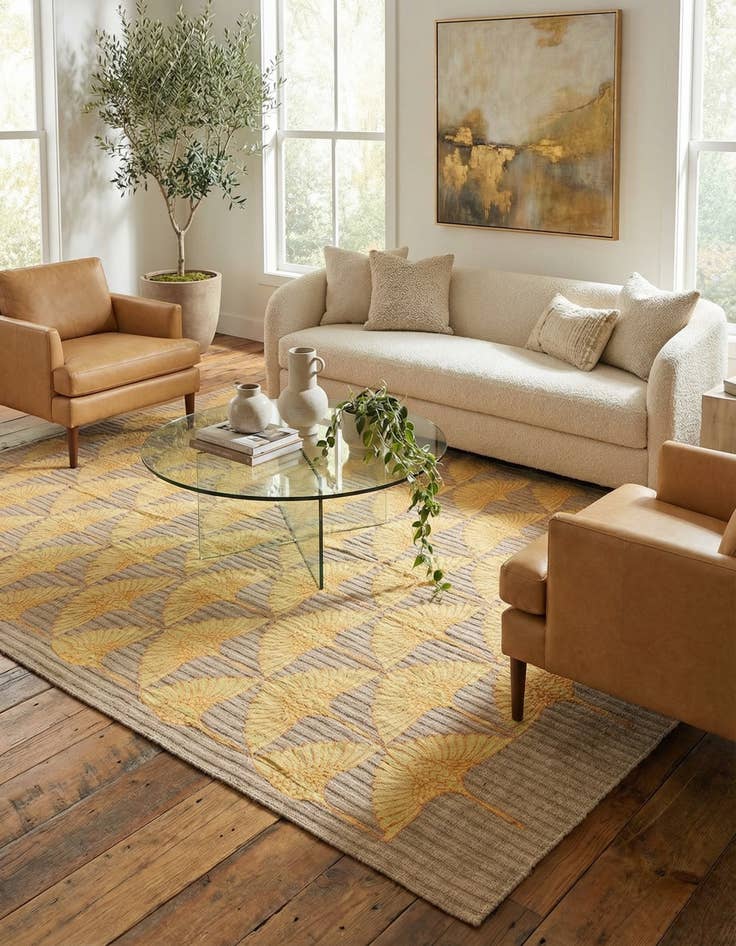 Detail image of 5' 4 x 8'  Hand Woven Kilim Modern Wool Rug