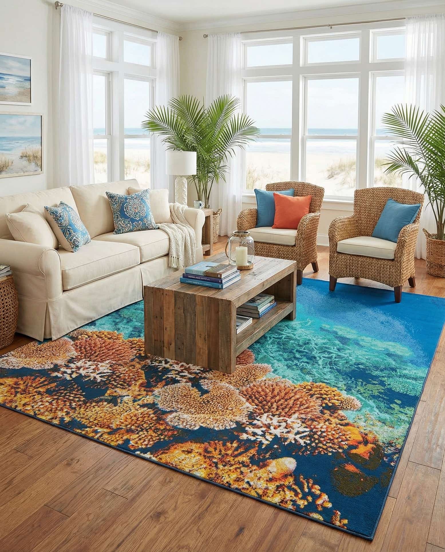 10' x 12' Easy-Clean Coastal Indoor / Outdoor Rug
