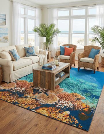 10' x 12' Easy-Clean Coastal Indoor / Outdoor Rug