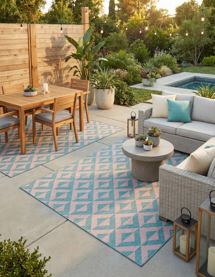 Detail image of  13' x 13'  Washable Jill Zarin Napa Indoor / Outdoor Square Rug