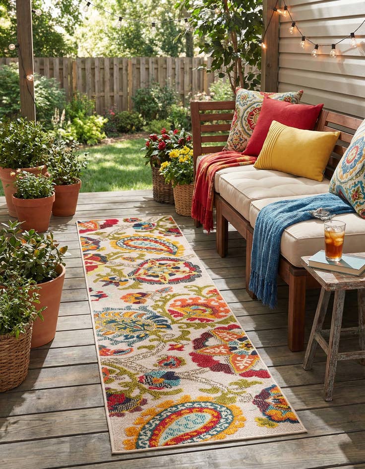 Detail image of 2' x 8' Easy-Clean Casablanca Indoor / Outdoor Runner Rug