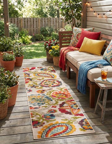 2' x 8' Easy-Clean Casablanca Indoor / Outdoor Runner Rug