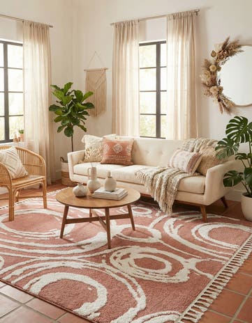 Pink Boho Square Rug