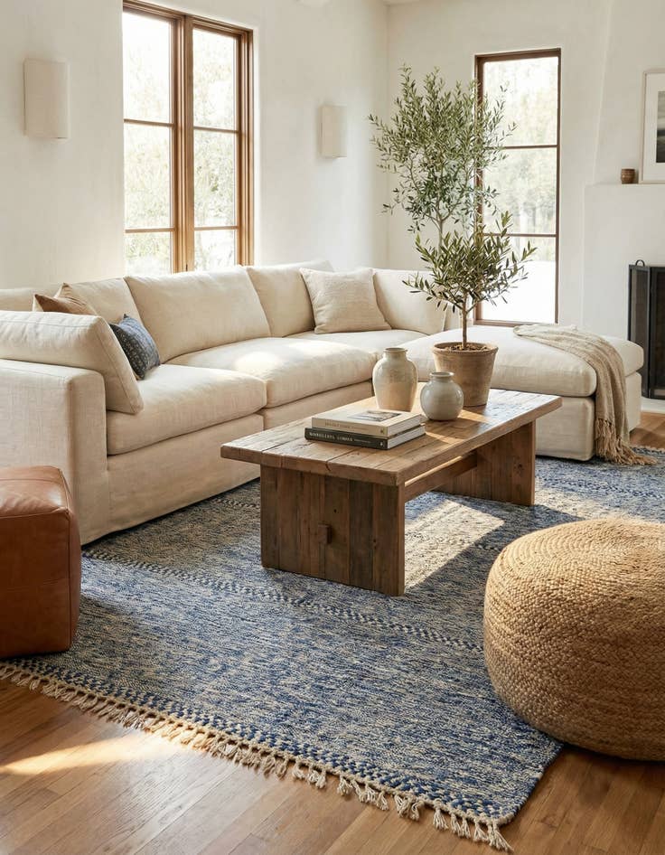 Detail image of 6' 3 x 9' 8  Hand Knotted Moroccan Wool Rug