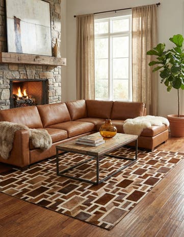 5' 1 x 8' 2 Cowhide - Patchwork Rug