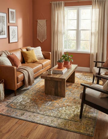 Yellow Washable Timeless Rug