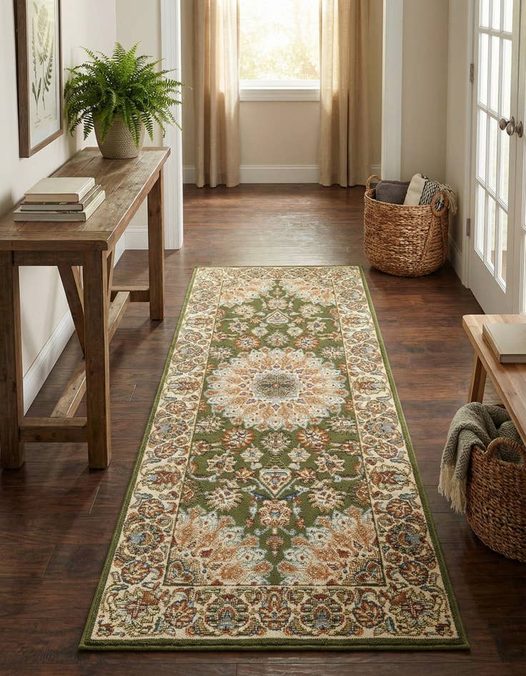 Detail image of 2' x 5' 1  Washable Traditional Indoor / Outdoor Runner Rug