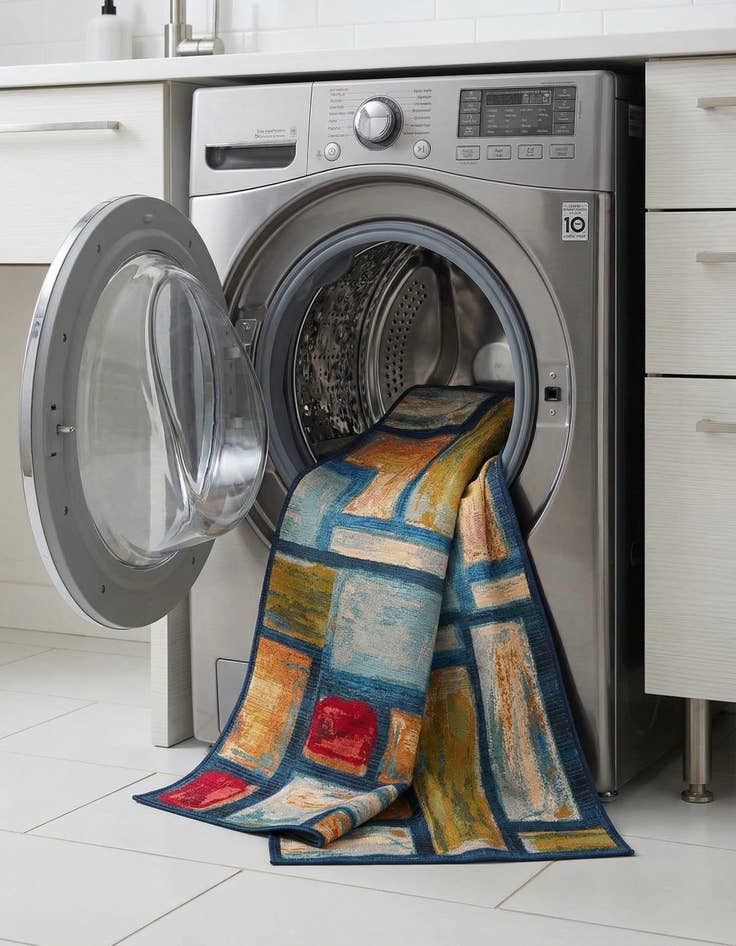 Detail image of 2' 7 x 11'  Washable Modern Indoor / Outdoor Runner Rug