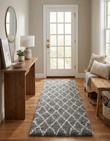 Gray Marrakesh Shag Runner Rug