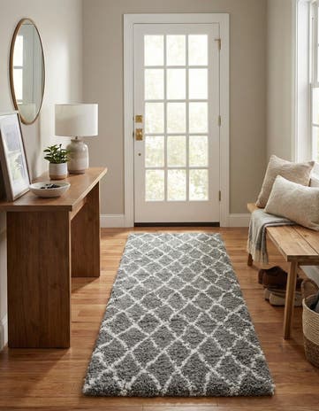 Gray Marrakesh Shag Runner Rug