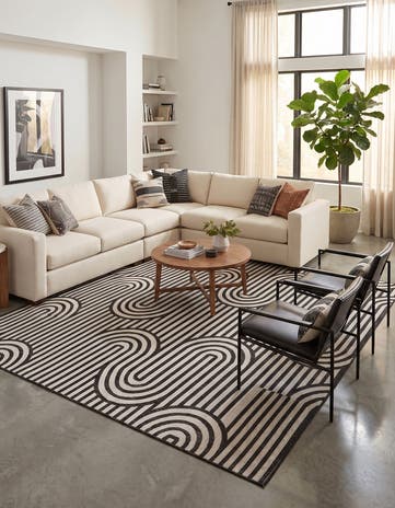 10' x 10' Easy-Clean Modern Indoor / Outdoor Square Rug