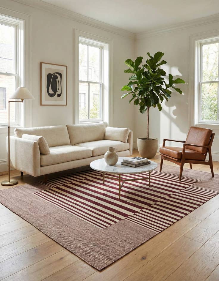 Detail image of 4' 3 x 5' 10  Hand Woven Kilim Modern Wool Rug