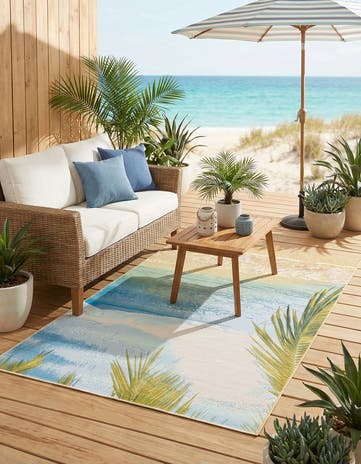 4' x 6' Easy-Clean Coastal Indoor / Outdoor Rug