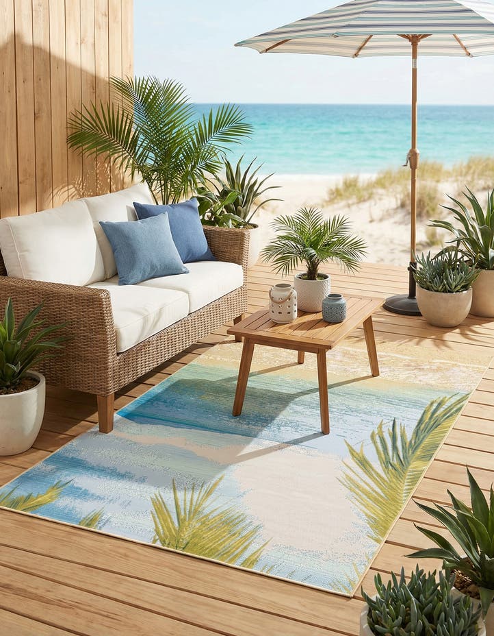 4' x 6' Easy-Clean Coastal Indoor / Outdoo...