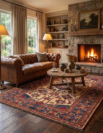 4' 3 x 6' 4 Hand Knotted Kazak Wool Rug