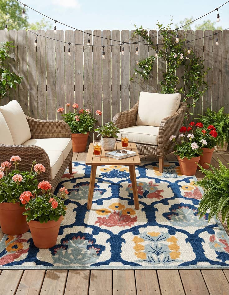 Detail image of  6' x 9'  Washable Belize Indoor / Outdoor Rug
