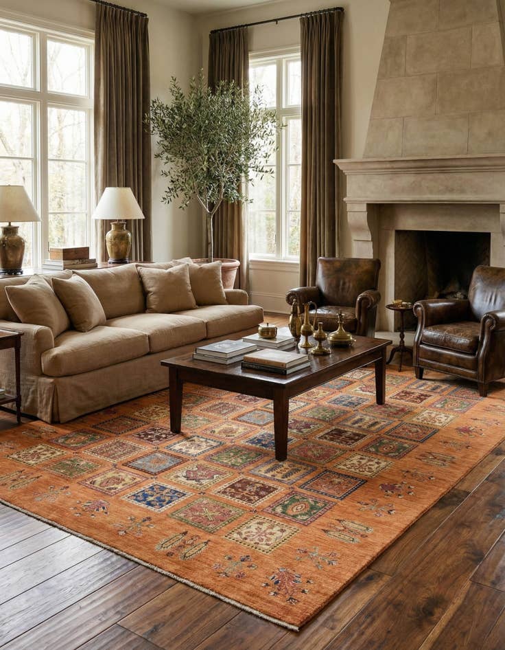 Detail image of  7' x 10' 5  Hand Knotted Ariana Ziegler Rug