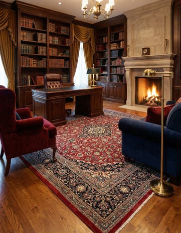 9' 8 x 12' 7 Hand Knotted Kashmar Persian Wool Rug