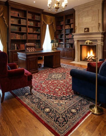 9' 8 x 12' 7 Hand Knotted Kashmar Persian Wool Rug
