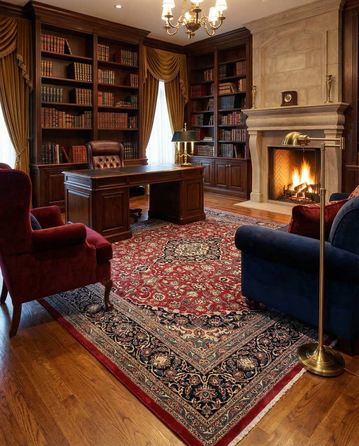 Detail image of 9' 8 x 12' 7 Hand Knotted Kashmar Persian Wool Rug