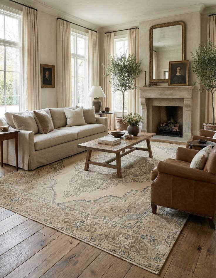 Detail image of 9' 7 x 12' 5 Hand Knotted Ultra Vintage Persian Wool Rug