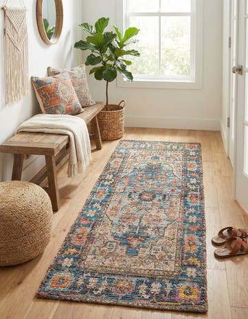 2' 2 x 6' 1 Hand Woven Chenille Jute Runner Rug