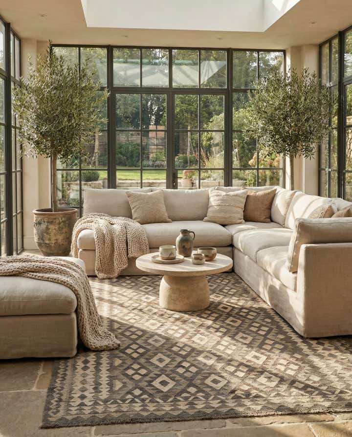 6' 9 x 9' 6 Hand Knotted Kilim Maymana Wool Rug