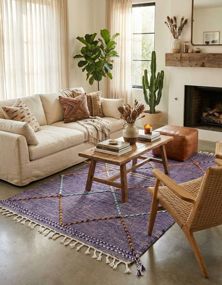 Detail image of 5' x 8' 4  Hand Knotted Moroccan Wool Rug