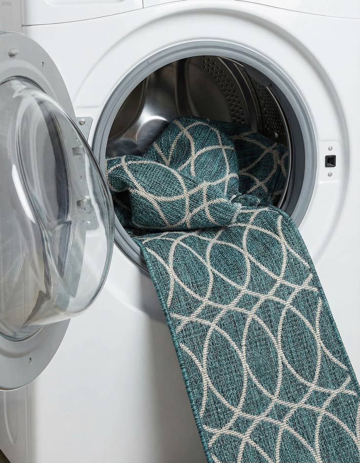 Detail image of 2' x 7' 10  Washable Trellis Indoor / Outdoor Runner Rug