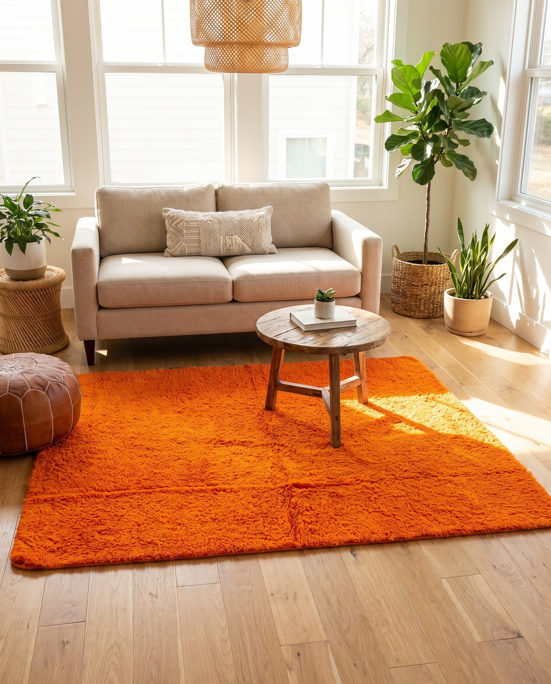 5' x 6' 5 Hand Knotted Moroccan Wool Rug