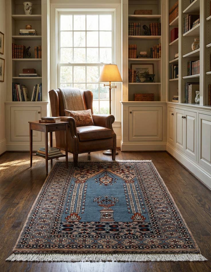 Detail image of 2' 9 x 4'  Hand Knotted Bokhara Wool Rug