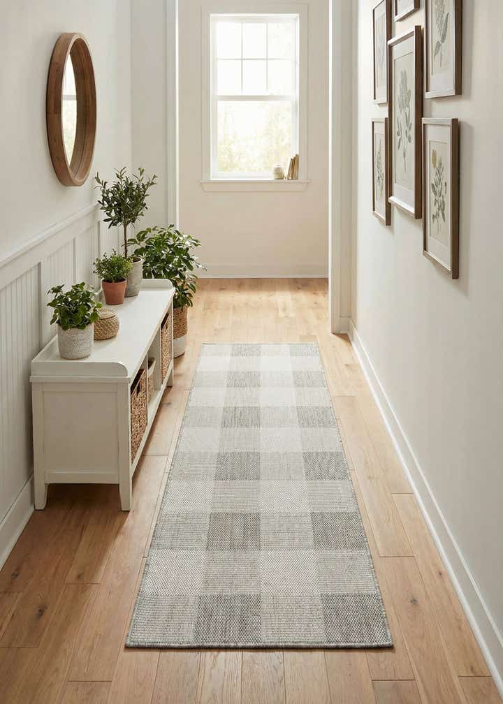 2' x 6' Easy-Clean Checkered Indoor / Outdoor Runner Rug