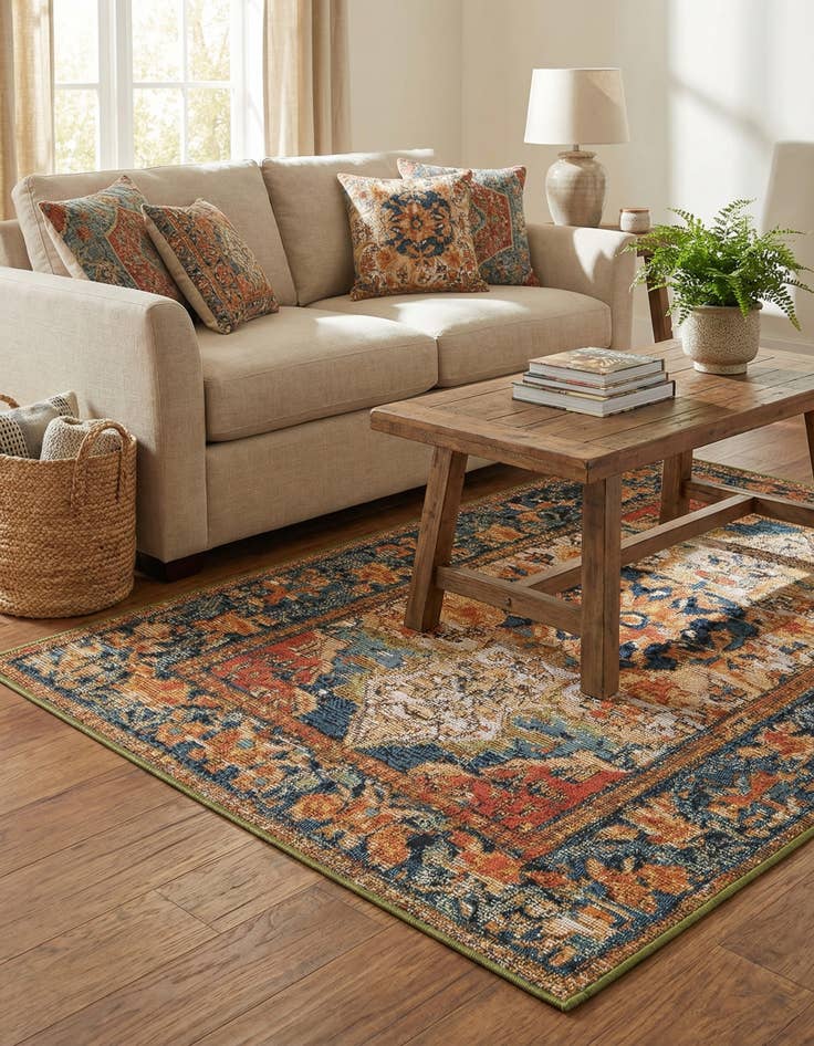 Detail image of  2' x 3'  Washable Traditional Indoor / Outdoor Rug