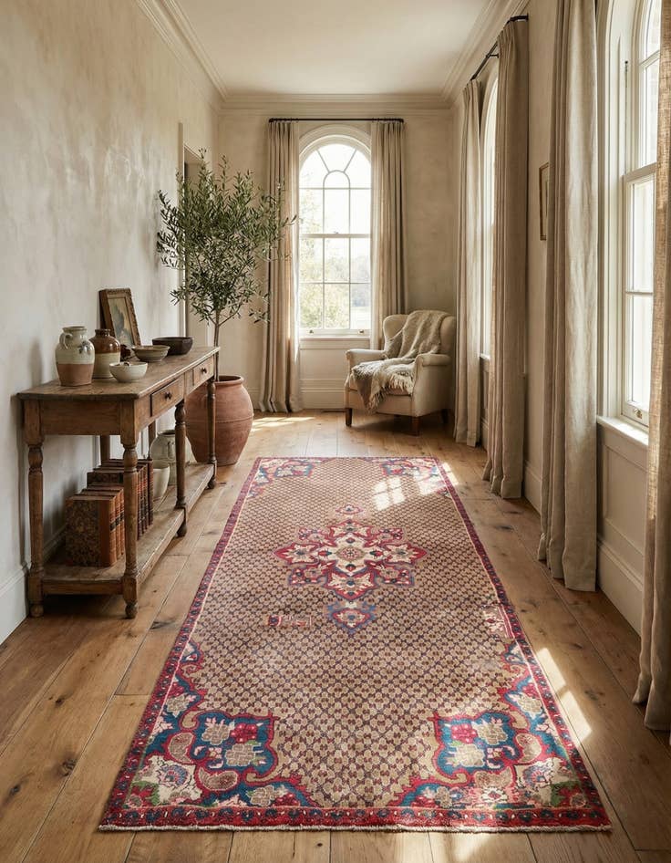 Detail image of 4' x 9'  Hand Knotted Ultra Vintage Persian Wool Runner Rug