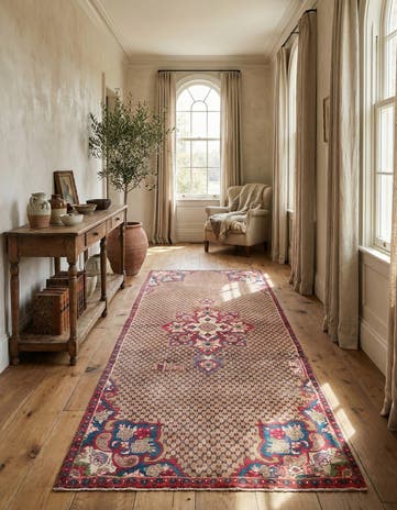 4' x 9' Hand Knotted Ultra Vintage Persian Wool Runner Rug