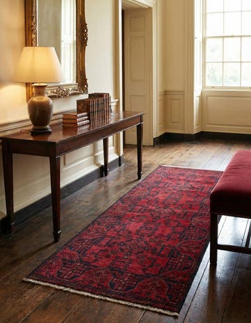 2' 6 x 6' 2 Hand Knotted Khal Mohammadi Wool Runner Rug