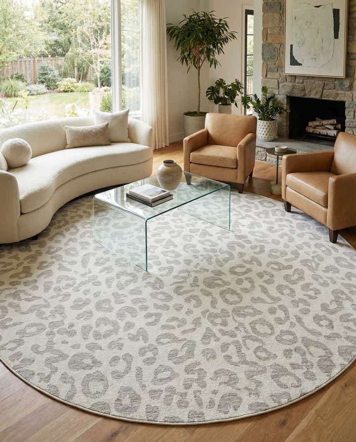 13' x 13' Easy-Clean Safari Indoor / Outdoor Round Rug