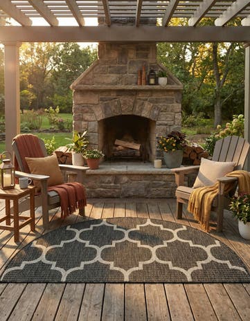 2' 7 x 4' Easy-Clean Lattice Indoor / Outdoor Hearth Rug