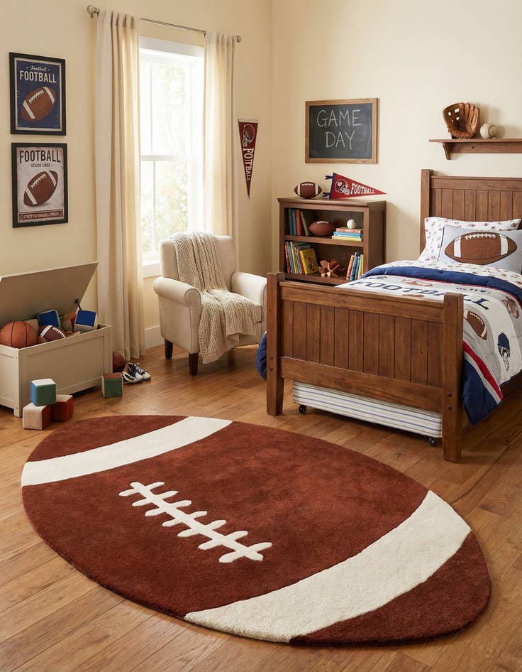 Detail image of 4' 6 x 7' 11 Playtime Kids Wool Freeform Rug