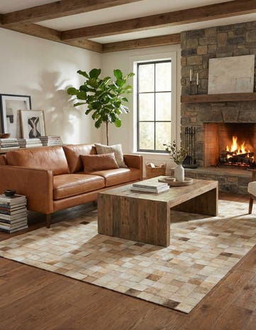 4' 11 x 7' 10 Cowhide Stocks Rug