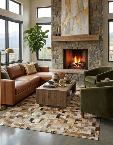 5' 1 x 8' 1 Cowhide - Patchwork Rug