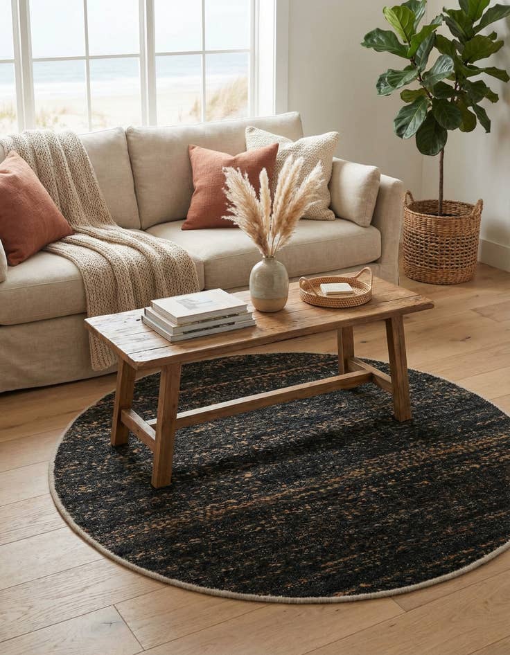 Detail image of 3' 1 x 3' 1  Hand Woven Palm Beach Jute Round Rug