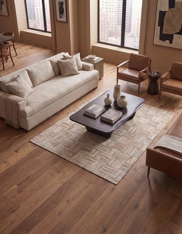 5' x 7' 8 Cowhide Leather Rug