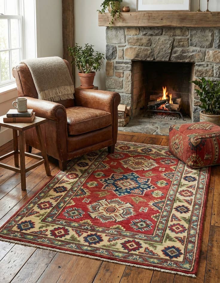 Detail image of  2' 8 x 3' 10  Hand Knotted Kazak Rug