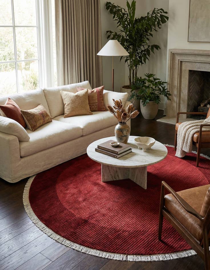 Detail image of 6' 6 x 6' 6  Hand Knotted Darya Wool Round Rug