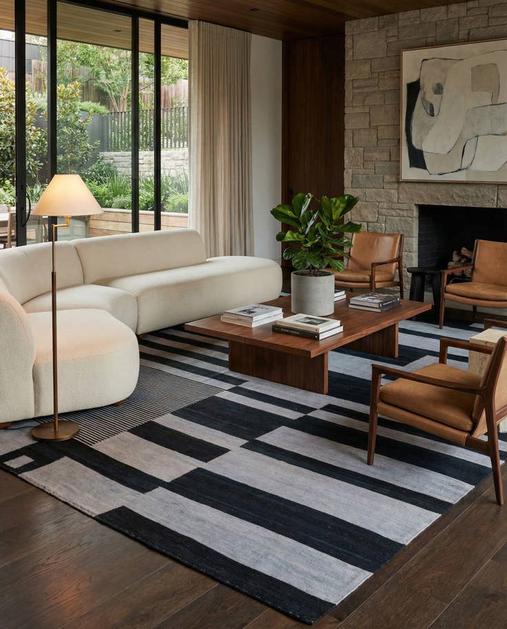 Detail image of 8' 3 x 11' 2 Hand Woven Kilim Modern Wool Rug