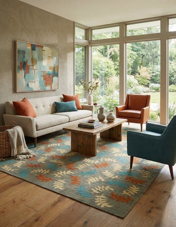7' 2 x 9' 9 Hand Woven Kilim Modern Rug